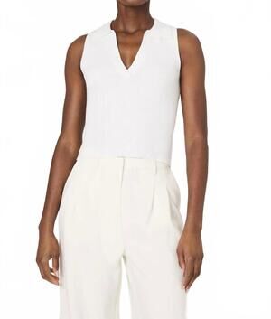 NEW FRENCH CONNECTION mozza v-neck sleeveless sweater in summer white